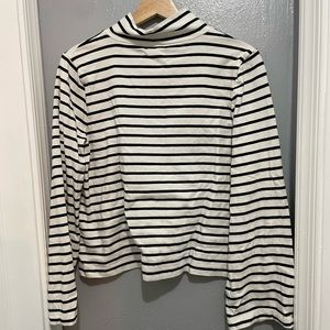 Madewell Wide-Sleeve Turtleneck in Black White Stripe